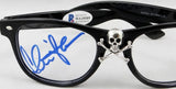 Charlie Sheen Autographed Skull & Bones Glasses - Beckett Auth *Blue