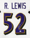 Ray Lewis Autographed White Pro Style Jersey - Beckett Auth *2