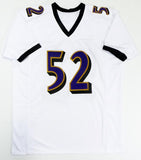 Ray Lewis Autographed White Pro Style Jersey - Beckett Auth *2