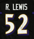 Ray Lewis Autographed Black Pro Style Jersey - Beckett Auth *2
