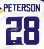 Adrian Peterson Autographed Solid White Pro Style Jersey- Beckett Auth *2