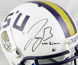 Joe Burrow Autographed LSU Tigers F/S White Schutt Authentic Helmet w/Insc - Beckett Auth
