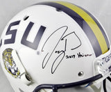 Joe Burrow Autographed LSU Tigers F/S White Schutt Helmet w/Insc- Beckett Auth