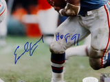 Earl Campbell Autographed Oilers 8x10 Blue Jersey PF Photo w/ HOF- JSA W Auth *Blue