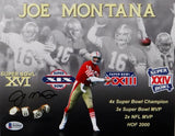 Joe Montana Autographed San Francisco 49ers 8x10 SB Multi Image Photo- Beckett W Auth *Black