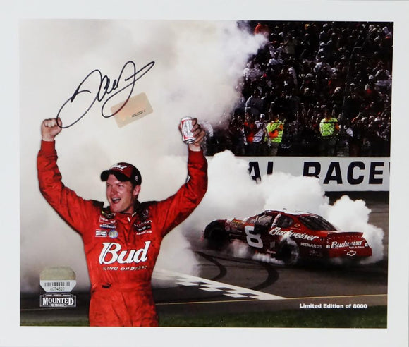 Dale Earnhardt Jr Autographed 8x10 Celebrating Win Photo w/ Hologram On Signature - Mounted Memories Auth