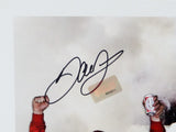 Dale Earnhardt Jr Autographed 8x10 Celebrating Win Photo w/ Hologram On Signature - Mounted Memories Auth