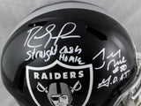 Jerry Rice/Randy Moss Autographed Oakland Raiders F/S Blaze Helmet w/2 Insc- Beckett Auth *White