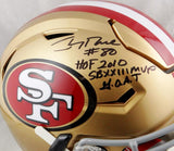 Jerry Rice Autographed San Francisco 49ers Full Size SpeedFlex Helmet w/ 3 Insc- Beckett Auth *Black
