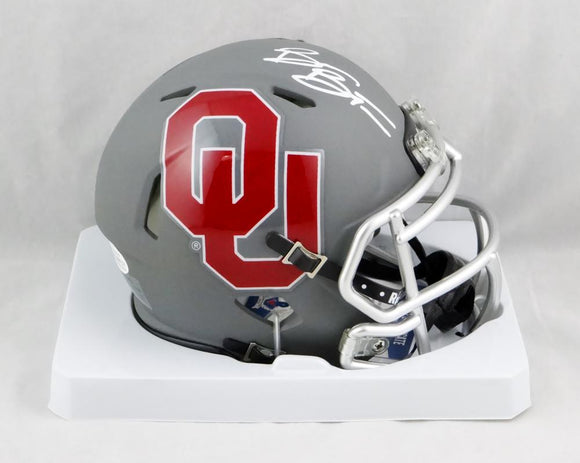 Brian Bosworth Autographed OU Sooners AMP Speed Mini Helmet - Beckett Auth *White