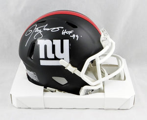Lawrence Taylor Autographed NY Giants Flat Black Mini Helmet w/HOF - JSA W Auth *Black