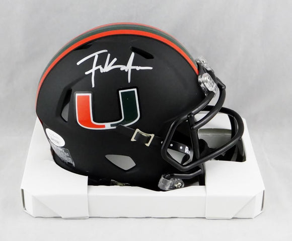 Frank Gore Autographed Miami Hurricanes Black Mini Helmet - JSA W Auth *White