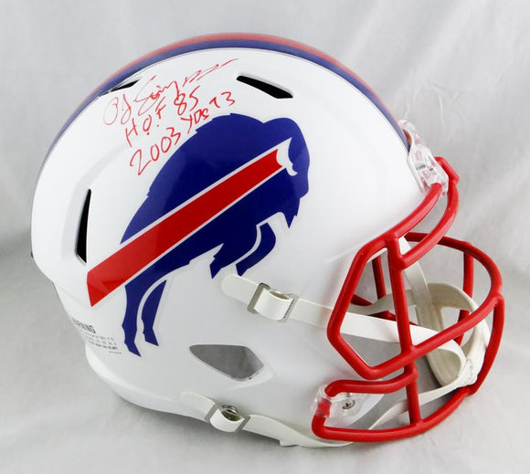 OJ Simpson Autographed Buffalo Bills F/S Flat White Helmet w/2 Insc - JSA W Auth *Red