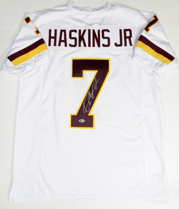 Dwayne Haskins Autographed White Pro Style Jersey - Beckett Auth *7 Image 1