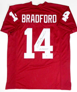 Sam Bradford Autographed Red College Style Jersey With HT- Beckett W A –  The Jersey Source