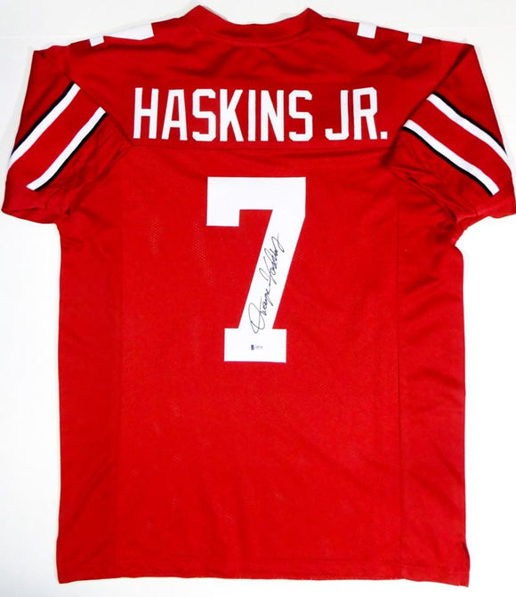 Dwayne Haskins Autographed Red College Style Jersey - Beckett Auth *7 Image 1