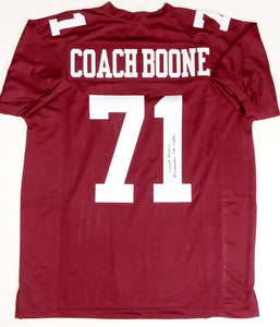 Coach Herman Boone Autographed Maroon College Style Jersey w/Insc - JSA W Auth *1
