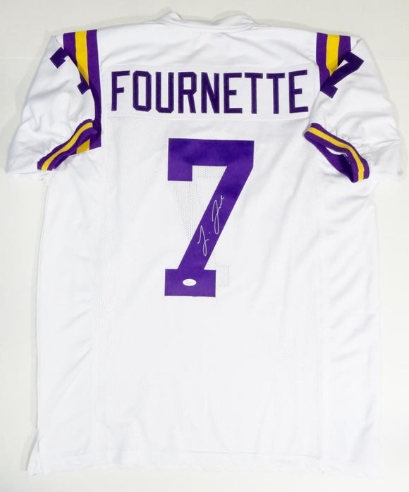 Leonard Fournette Autographed White College Style Jersey- JSA W Authenticated Image 1