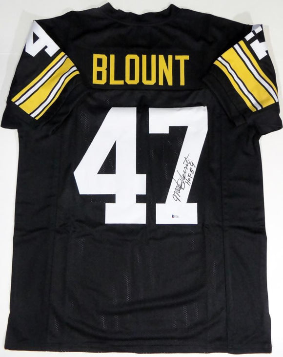 Mel Blount Autographed Black Pro Style Jersey w/ HOF- Beckett Authenticated *4