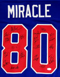 1980 Miracle On Ice Team USA Autographed Blue Jersey w/ 19 Sigs - JSA W Auth