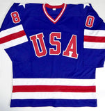 1980 Miracle On Ice Team USA Autographed Blue Jersey w/ 19 Sigs - JSA W Auth