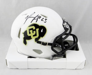 Phillip Lindsay Signed Colorado Buffaloes Flat White Speed Mini Helmet- JSA W Auth *Black