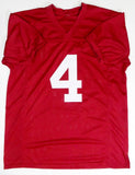 Jerry Jeudy Autographed Red College Style Jersey - Beckett W Auth *4