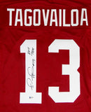 Tua Tagovailoa Autographed Red College Style Jersey w/ Roll Tide - Beckett W Auth *1