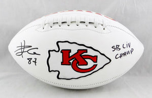 Travis Kelce Signed Chiefs Jersey Inscribed SB LIV Champs