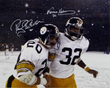 Rocky Bleier & Franco Harris Autographed Steelers 16x20 Snowing Photo - JSA W Auth *White