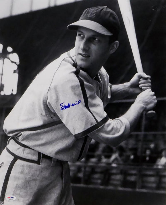 Stan Musial Autographed 16x20 B&W Batting Photo - PSA Auth – The