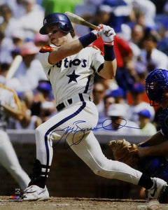 Jeff Bagwell Autographed Astros 16x20 White Jersey Batting PF Photo - Tristar Auth *Silver
