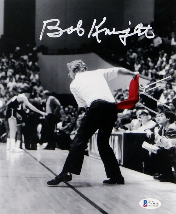 Bob Knight Autographed 8x10 Photo W/ Chair - Beckett Auth *White