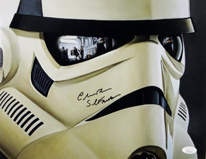 Chris Bunn Autographed 11x14 Mask Close Up Photo w/ Stormtrooper-JSA Auth *Black