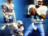 Run-N-Shoot Multi Autographed 16x20 Houston Oilers Photo- JSA W Authenticated