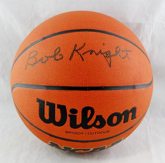 Bob Knight Autographed Wilson NCAA Basketball- Beckett Auth *Silver