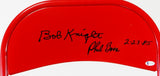 Bob Knight & Phil Bova Signed Red Chair w/ 2.23.85 - Beckett Auth *Black Image 3