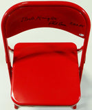 Bob Knight & Phil Bova Signed Red Chair w/ 2.23.85 - Beckett Auth *Black Image 4