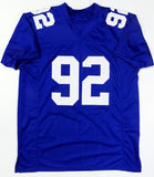 Michael Strahan Autographed Blue Pro Style Jersey - Beckett W Auth *9