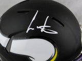 Cris Carter Autographed Minnesota Vikings Flat Black Mini Helmet - Beckett Auth *White