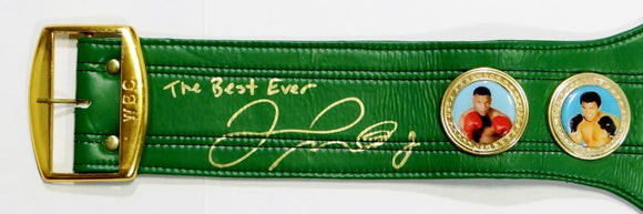 Floyd Mayweather Autographed Green WBC Boxing Belt w/ The Best Ever - Beckett Auth *Gold