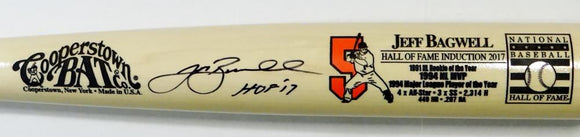 Jeff Bagwell Autographed Cooperstown Blonde Baseball Bat w/ HOF - TriStar Auth *Black