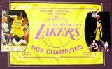Kobe Bryant 6/100 Signed LA Lakers Framed 2001/02 NBA Champions Flag- UDA Auth
