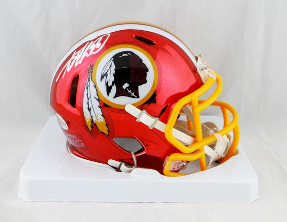Adrian Peterson Autographed Washington Redskins Chrome Mini Helmet - Beckett Auth *White