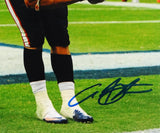 Arian Foster Autographed Texans 8x10 TD Bow Blue Jersey Photo- JSA W Auth