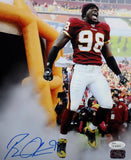 Brian Orakpo Autographed Redskins 8x10 Yelling Photo- JSA/AAA Authenticated