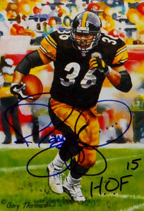 Jerome Bettis Signed Pittsburgh Steelers Goal Line Art Card W/ HOF- JSA W Auth Image 1
