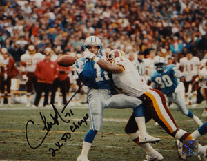 Charles Mann Autographed Redskins 8x10 Strip Sack Photo- The Jersey Source Auth