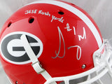 Sony Michel Autographed Georgia Bulldogs Authentic Helmet w/ Rush Yds JSA-W Auth *Silver