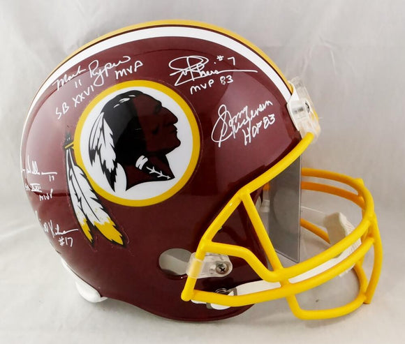 Mark Moseley, Joe Theismann & Larry Brown Signed Washington Redskins  Full-Size Speed Helmet with (3) MVP Inscriptions (JSA COA)